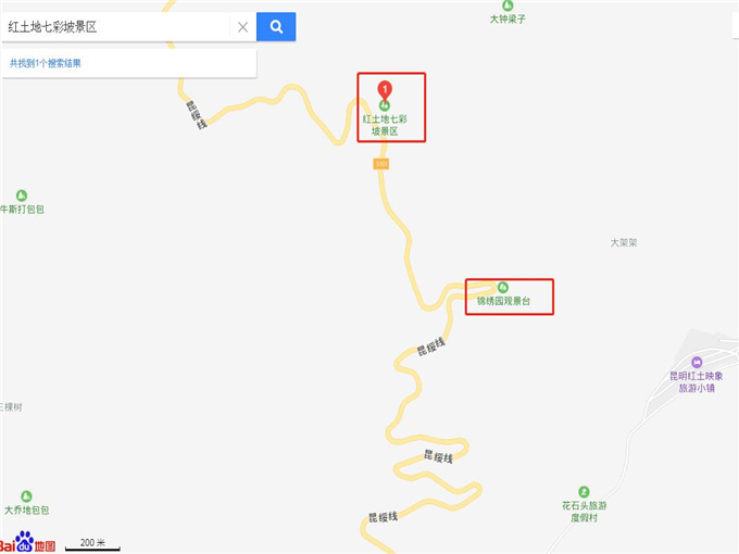 东川红土地景点分布图示意图